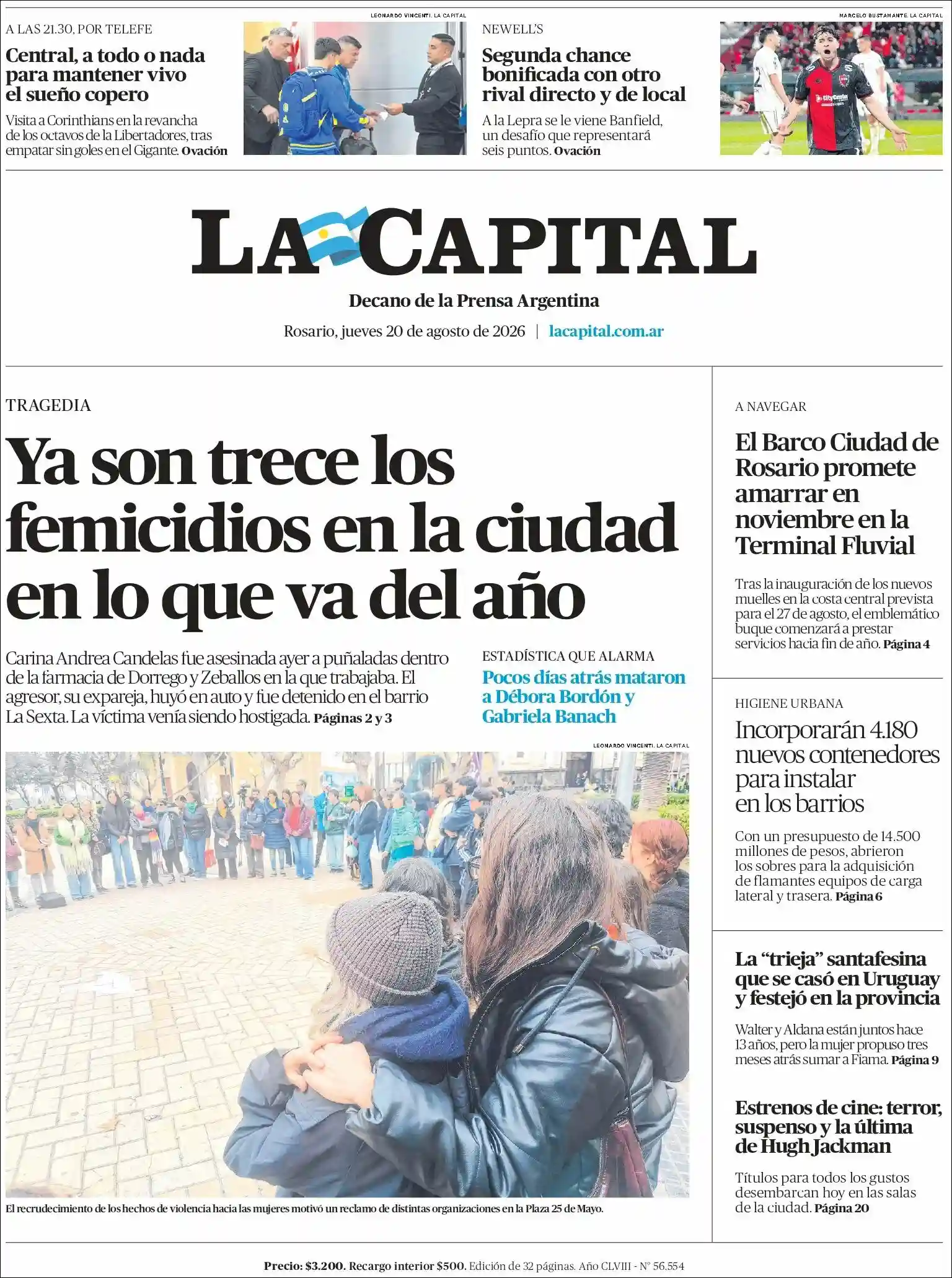 Estudios Max | CAPITAL ONLINE - Tapa del diario La Capital Rosario