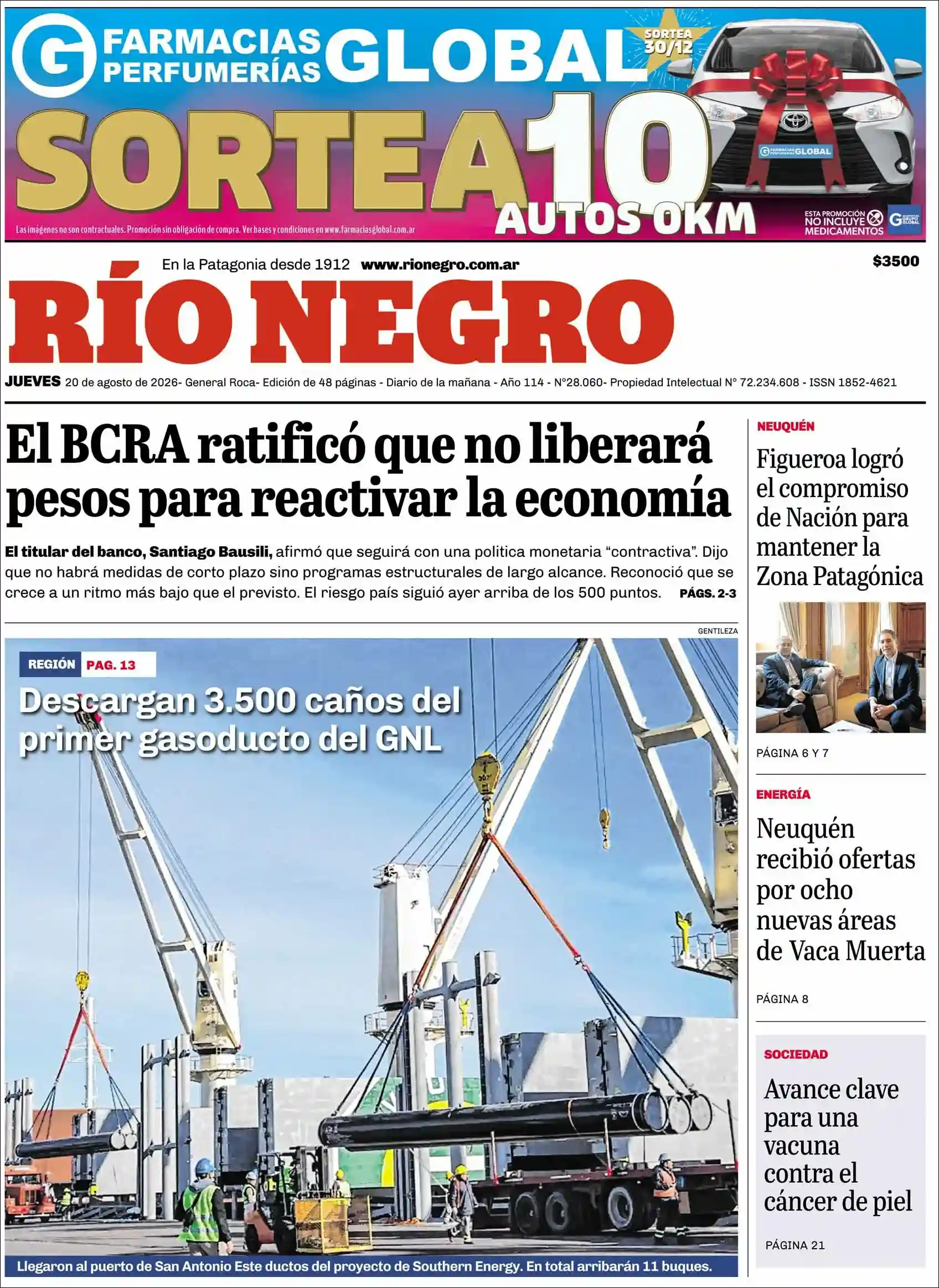 Estudios Max | CAPITAL ONLINE - Tapa del diario Rio Negro