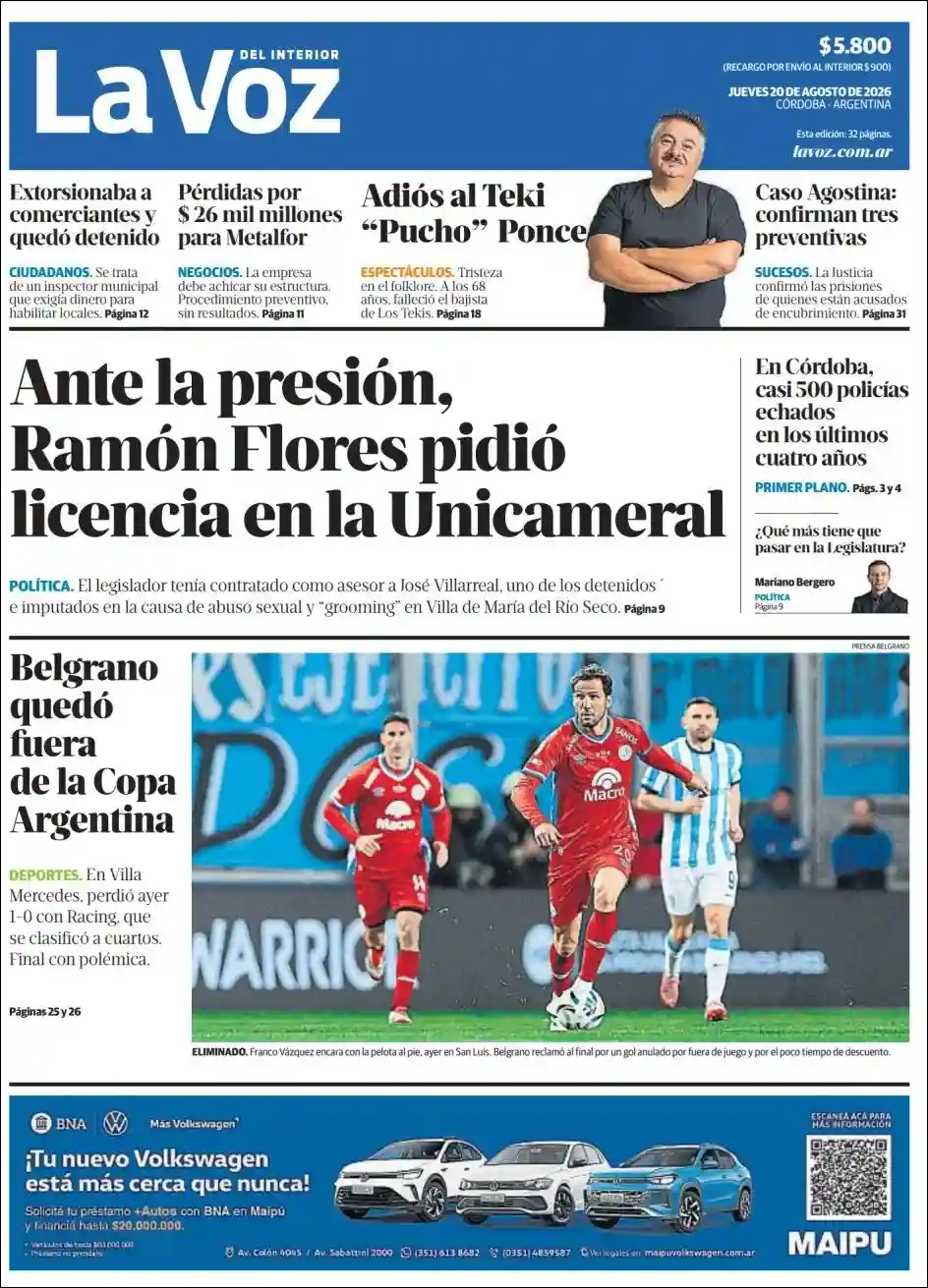 Estudios Max | CAPITAL ONLINE - Tapa del diario La Voz