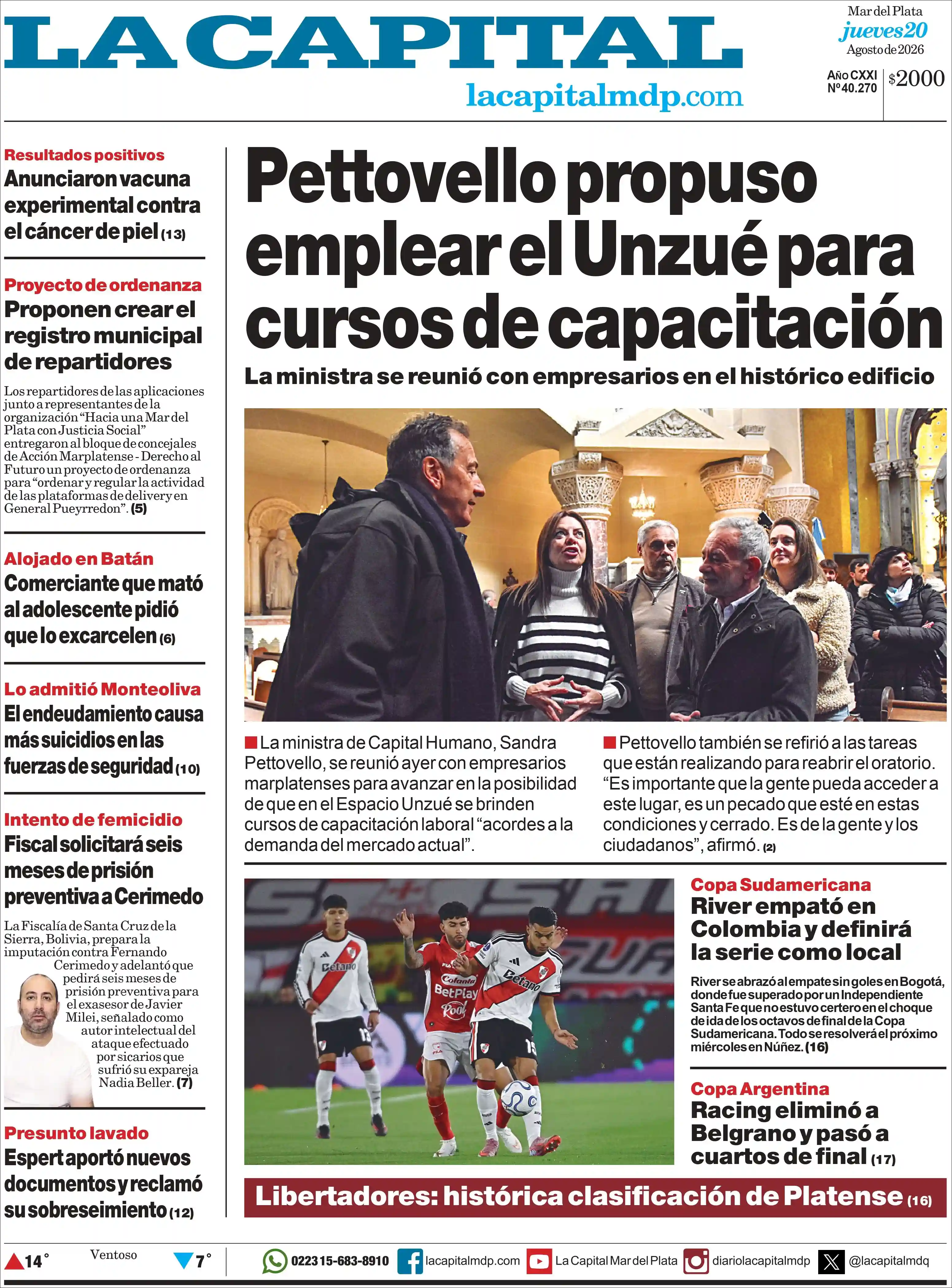 Estudios Max | CAPITAL ONLINE - Tapa del diario La Capital