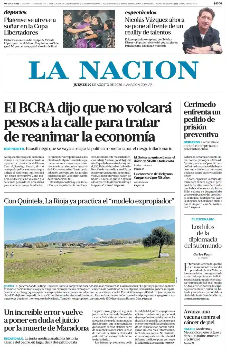 Estudios Max | CAPITAL ONLINE - Tapa del diario Nacion