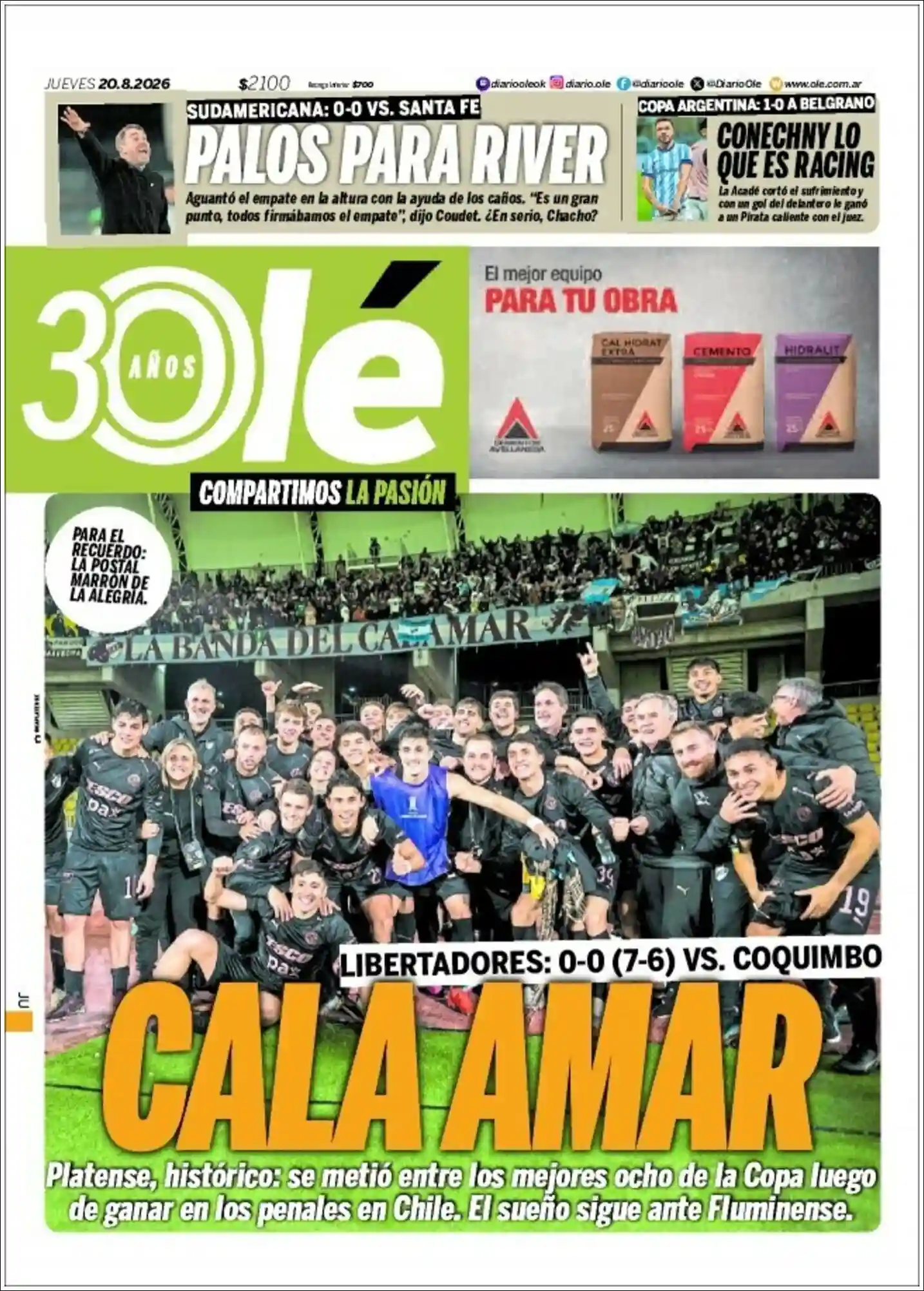 Estudios Max | CAPITAL ONLINE - Tapa del diario Ole